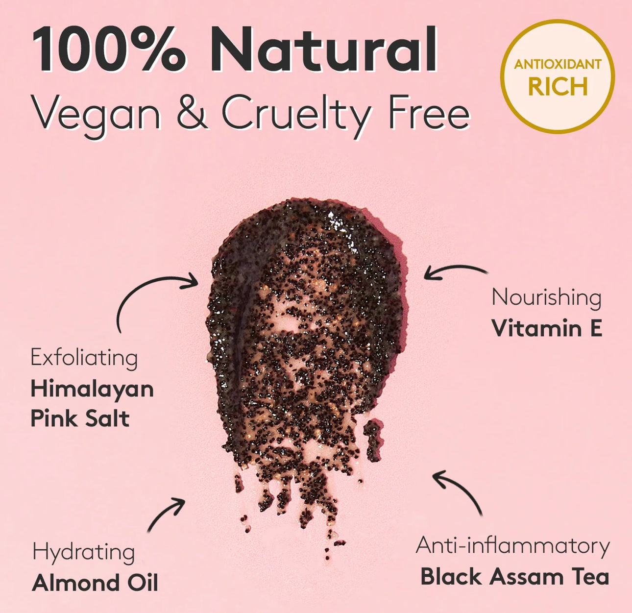 Delhicious HELLO BEAU-TEA-FUL Original Black Tea Body Scrub 100g