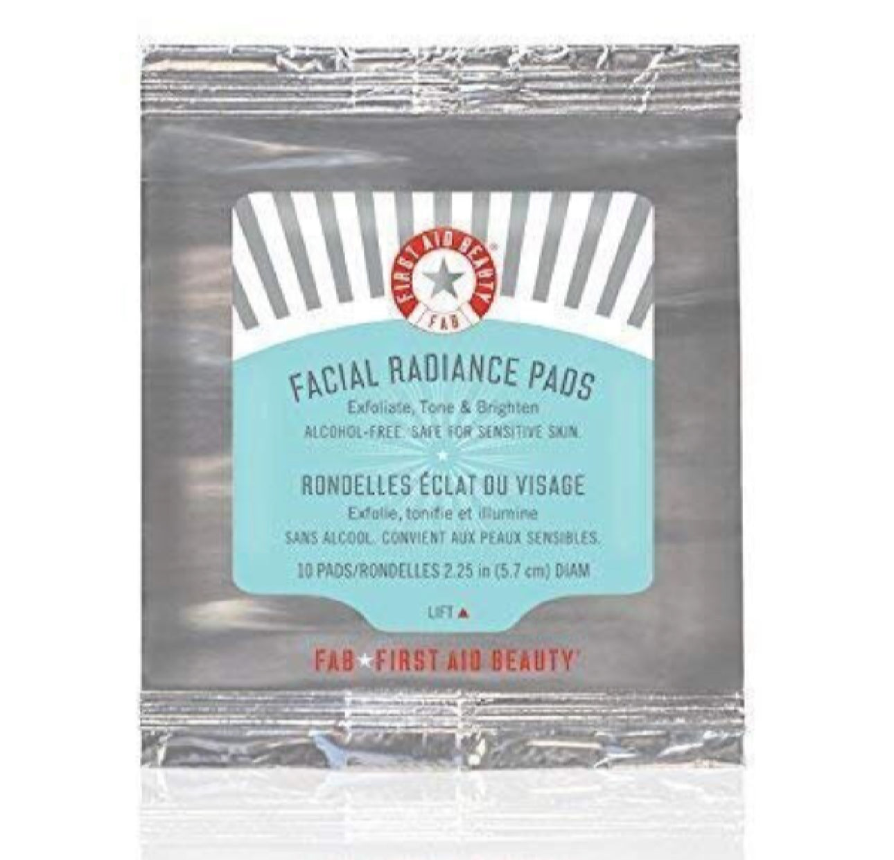 £2 DEALS! FAB FIRST AID BEAUTY FACIAL RADIANCE PADS - 10 PADS - TRAVEL SIZE