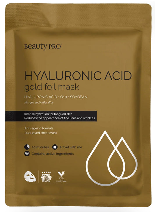 Beauty Pro HYALURONIC ACID Gold Foil Mask
