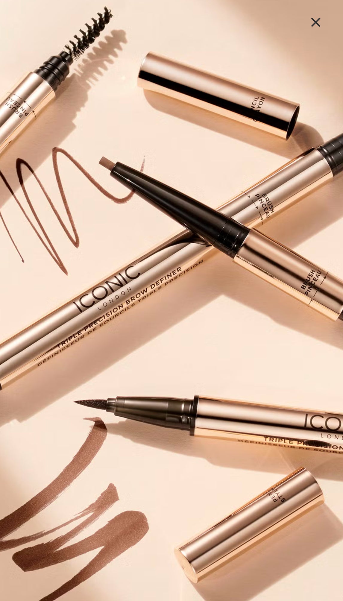 ICONIC London Triple Precision Brow Definer - Chocolate Brown