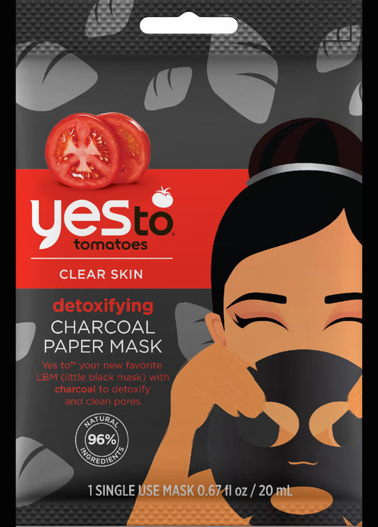 £1 DEALS yes to Tomatoes Detoxifying Charcoal Paper Mask