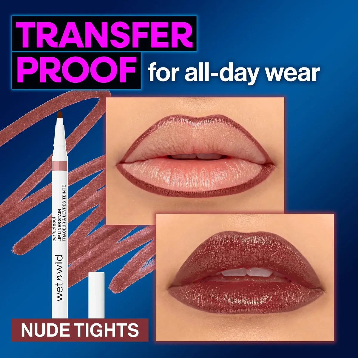 Wet N Wild Perfect Pout Lip Liner Stain - Shade Nude Tights