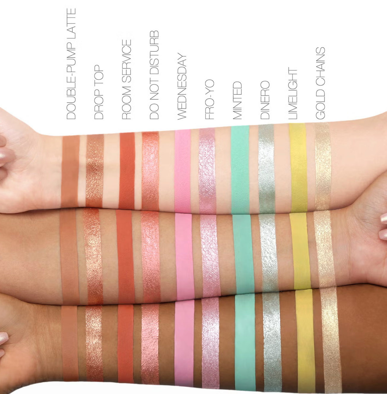 Huda Beauty Matte & Metal Melted Shadows Double Pump Latte & Drop